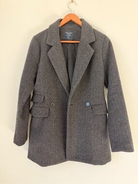 Abercrombie & Fitch Gray Wool Blend Peacoat
